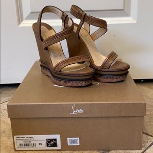 Christian Louboutin brown wedges